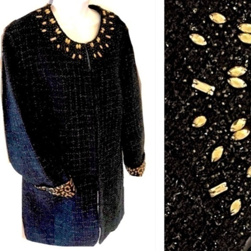 Gold Sparkly Boucle & Embellished Blazer!